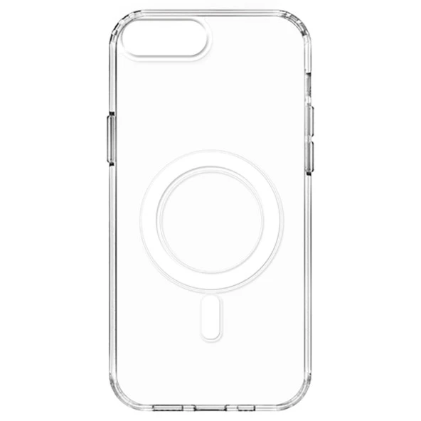 Apple iPhone 8 Plus Kılıf Magsafe Şarj Özellikli Şeffaf Sert PC  Embos Kapak ürün görseli 1