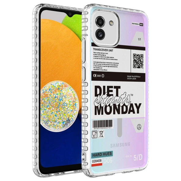 Galaxy A04 Kılıf Airbag Kenarlı Renkli Desenli Silikon  Elegans Kapak ürün görseli 1