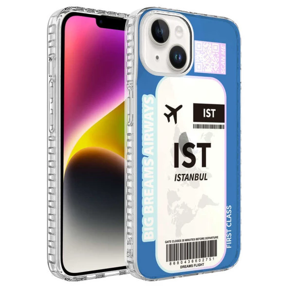 Apple iPhone 13 Kılıf Airbag Kenarlı Renkli Desenli Silikon  Elegans Kapak ürün görseli 1