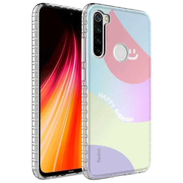 Xiaomi Redmi Note 8 Kılıf Airbag Kenarlı Renkli Desenli Silikon  Elegans Kapak ürün görseli 1