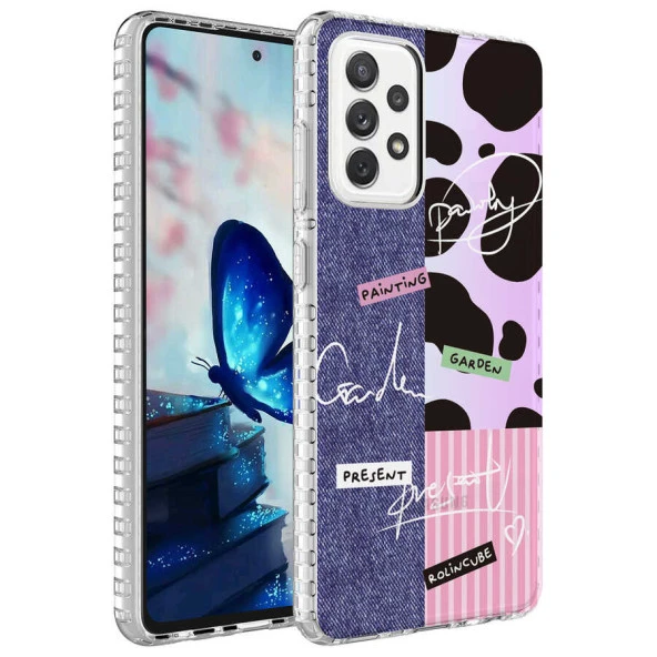 Galaxy A32 4G Kılıf Airbag Kenarlı Renkli Desenli Silikon  Elegans Kapak ürün görseli 1