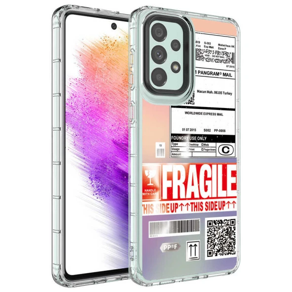 Galaxy A73 Kılıf Kamera Korumalı Renkli Desenli Sert Silikon  Korn Kapak ürün görseli 1