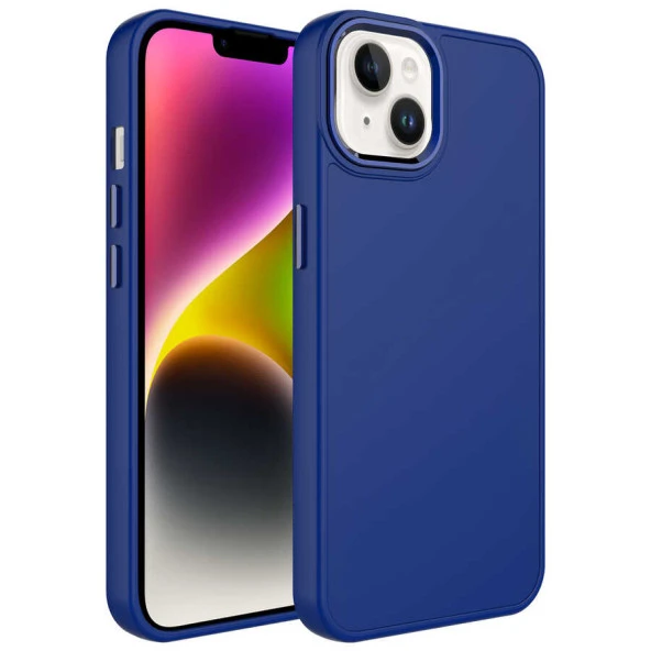 Apple iPhone 13 Kılıf Metal Çerçeve ve Buton Tasarımlı Silikon  Luna Kapak ürün görseli 1