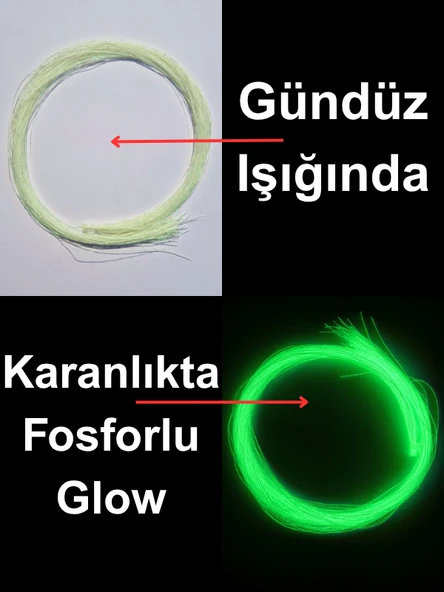 ea genset Beyaz Fosforlu Glow Karanlıkta Parlayan, Ultraviyole (UV) Neon Poşet Çapari Simi, Jig Yapım Malzemesi ürün görseli 1