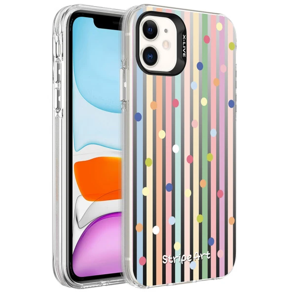 Apple iPhone 11 Kılıf Desenli  Silver Sert Kapak - Resim 3