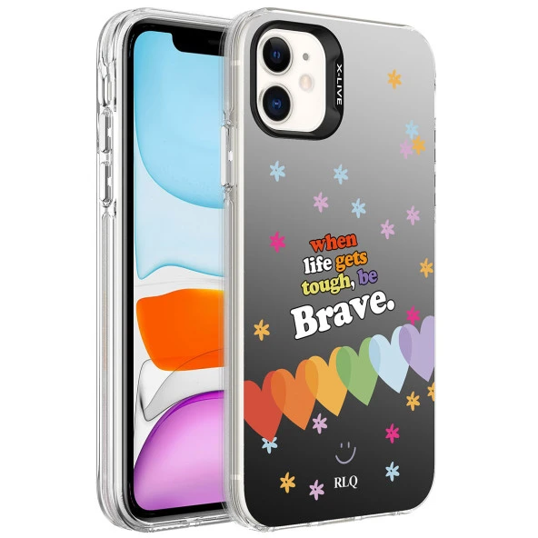 Apple iPhone 11 Kılıf Desenli  Silver Sert Kapak - Resim 4