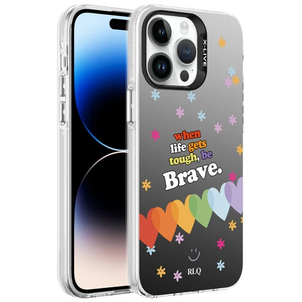 Apple iPhone 14 Pro Max Kılıf Desenli  Silver Sert Kapak - Resim 2