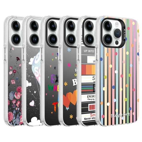 Apple iPhone 14 Pro Max Kılıf Desenli  Silver Sert Kapak - Resim 8