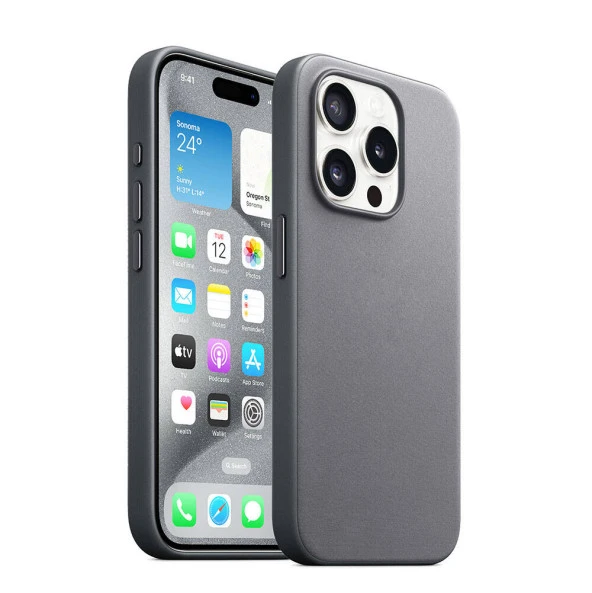 Apple iPhone 15 Pro Kılıf  Magsafe Şarj Özellikli Mikro Fiber Optimal Kapak ürün görseli 1