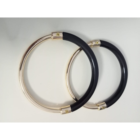 Siyah-Gold Metal Çanta Sapı - Resim 2