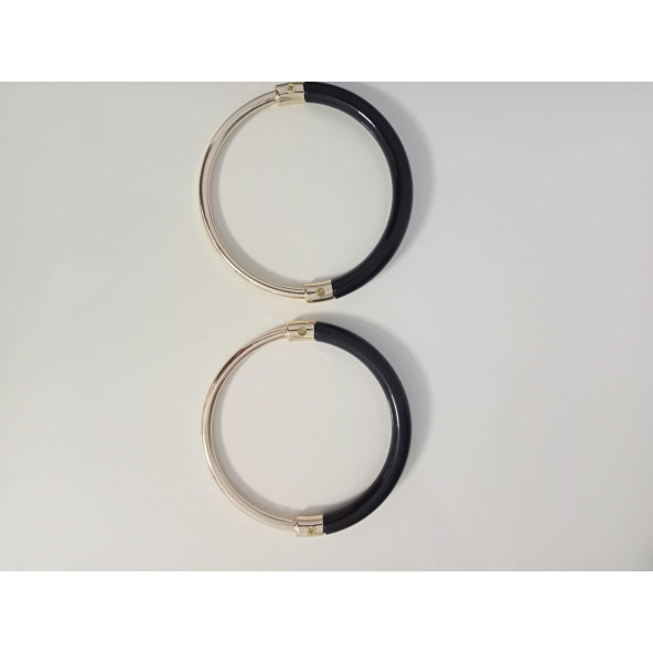 Siyah-Gold Metal Çanta Sapı - Resim 3