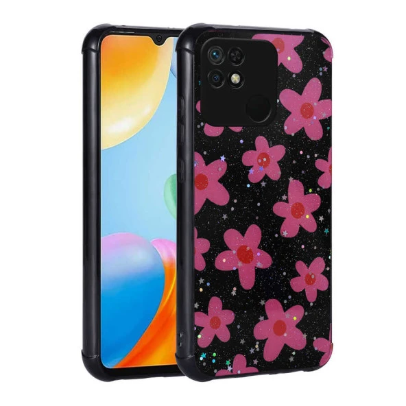 Xiaomi Redmi 10C Kılıf Simli Desenli Kamera Korumalı Parlak  Popy Kapak ürün görseli 1