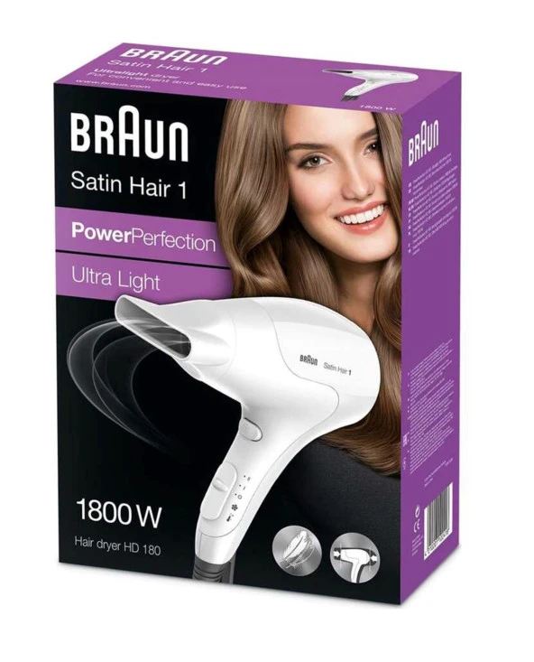 Braun Hd180 Satin Hair 1 Powerperfection Saç Kurutma Makinesi ürün görseli 1