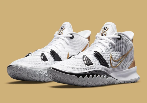 PTTAVM: Nike Kyrie 7 White Black Gold Erkek Spor Ayakkabı