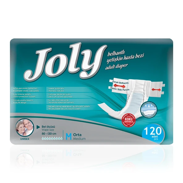 Joly  Belbantlı Hasta Bezi M-Medium Beden 120 Adet ürün görseli 1