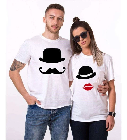 Tshirthane Şapka  Sevgili Kombinleri Tshirt Kombini ürün görseli 1
