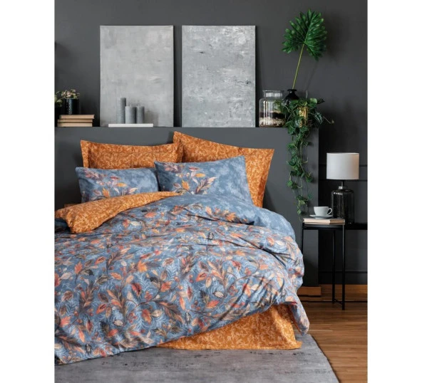 Cotton Box Ranforce Modeline Çift Kişilik Nevresim Takımı Alerka Hardal ürün görseli 1
