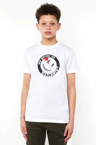 Watchmen Who Watches The Watchmen Beyaz Çocuk Bisikletyaka Tshirt ürün görseli 1