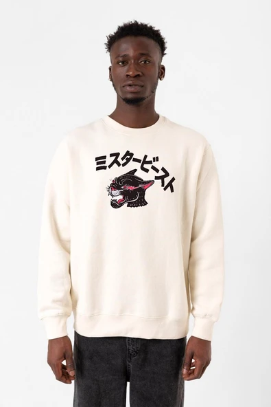 Mr Beast Kanji Ekru Erkek 2ip Sweatshirt ürün görseli 1