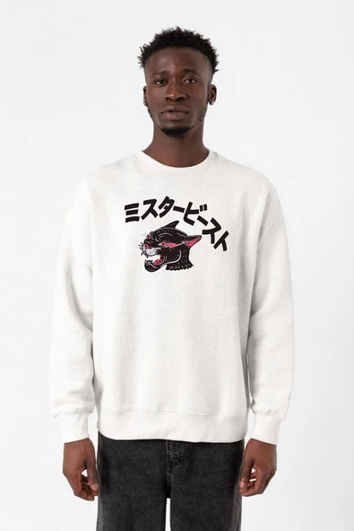 Mr Beast Kanji Beyaz Erkek 2ip Sweatshirt ürün görseli 1