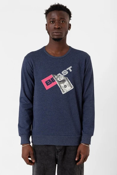 Mr Beast Dollar Bill indigo Erkek 2ip Sweatshirt ürün görseli 1