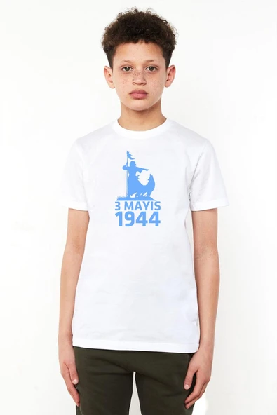 3 Mayıs Türkçülük Günü Beyaz Çocuk Bisikletyaka Tshirt ürün görseli 1