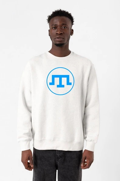 Kırım Tatar Tamga Beyaz Erkek 2ip Sweatshirt ürün görseli 1