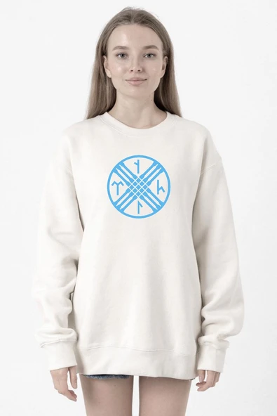Tengri Tamga Beyaz Kadın 2ip Sweatshirt ürün görseli 1
