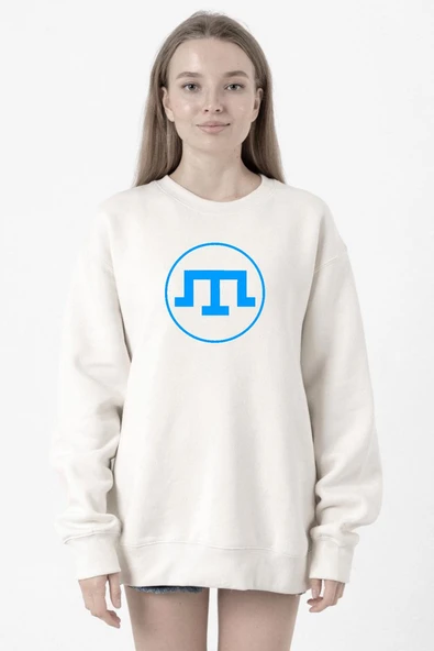 Kırım Tatar Tamga Beyaz Kadın 2ip Sweatshirt ürün görseli 1