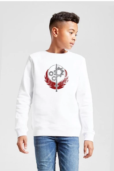 Fallout Worn Appalachian Brotherhood Beyaz Çocuk 2ip Sweatshirt ürün görseli 1