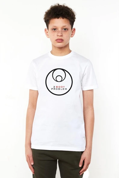 3 Body Problem Logo Beyaz Çocuk Bisikletyaka Tshirt ürün görseli 1