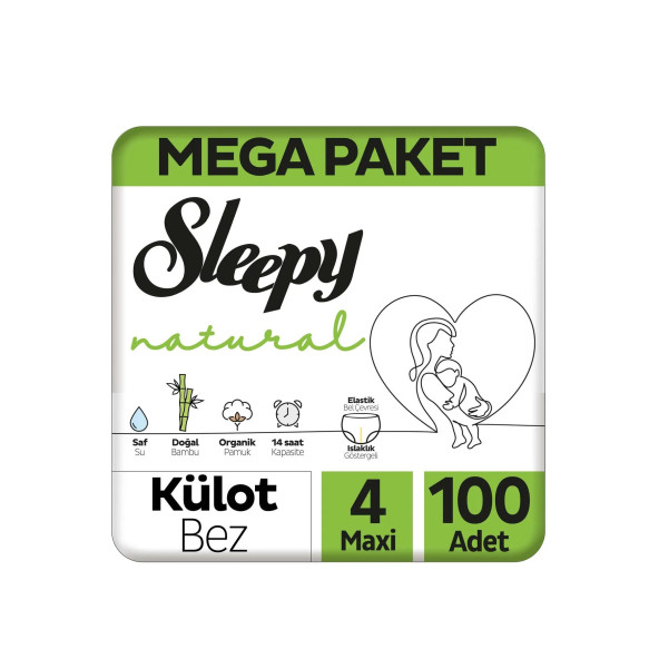 Sleepy Natural Külot Bez 4 Numara Maxi Mega Fırsat Paketi 100 Adet ürün görseli 1