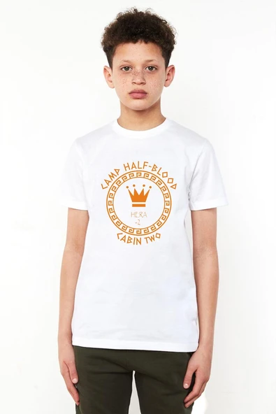 Camp Half Blood Hera Beyaz Çocuk Bisikletyaka Tshirt ürün görseli 1