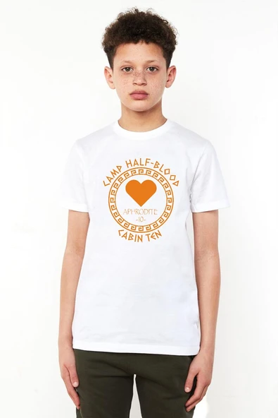 Camp Half Blood Aphrodite Beyaz Çocuk Bisikletyaka Tshirt ürün görseli 1