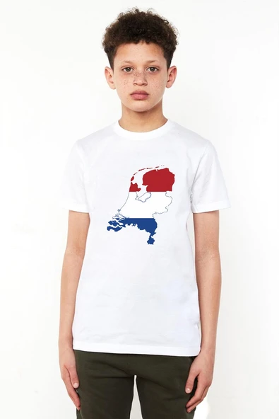 Euro 24 Netherlands Beyaz Çocuk Bisikletyaka Tshirt ürün görseli 1