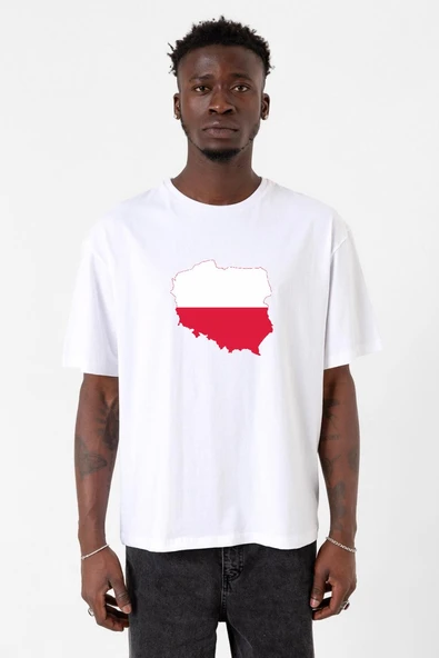 Euro 24 Poland Beyaz Erkek Oversize Tshirt ürün görseli 1