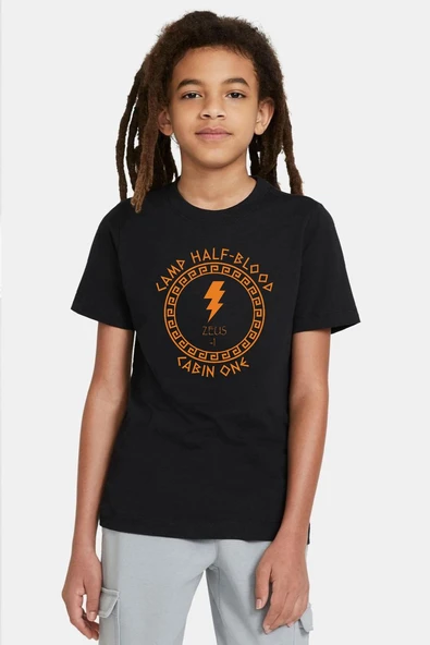 Camp Half Blood Zeus Siyah Çocuk Tshirt ürün görseli 1