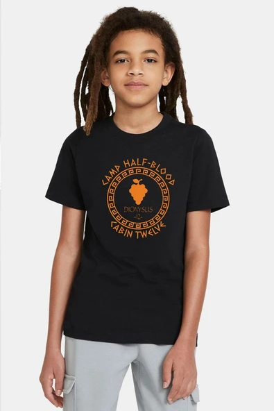 Camp Half Blood Dionysus Siyah Çocuk Tshirt ürün görseli 1
