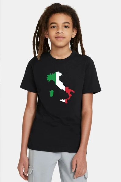 Euro 24 Italy Siyah Çocuk Tshirt ürün görseli 1
