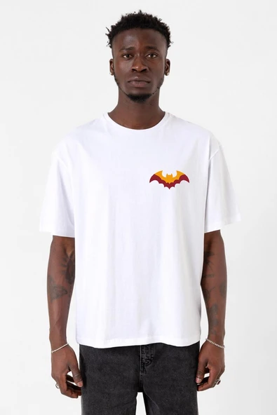 Sarı Kırmızı Batsman Beyaz Erkek Oversize Tshirt ürün görseli 1