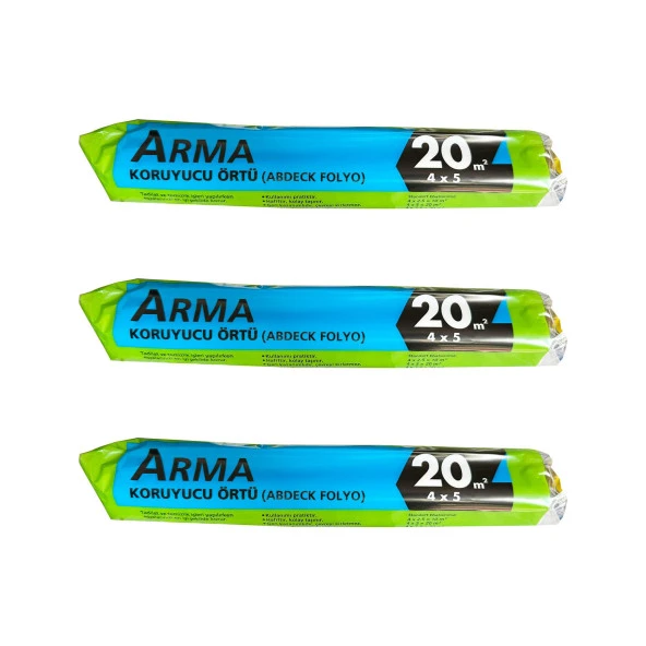 Arma Naylon Tadilat Boya Koruyucu Örtü Poşet Folyo - 4x5 Metre - 20 m2 - 3 Paket ürün görseli 1