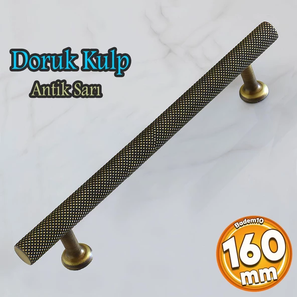 Doruk 160 mm Eskitme Antik Sarı Metal Mobilya Mutfak Çekmece Dolap Dolabı Kulpu Kulbu Kulpları ürün görseli 1