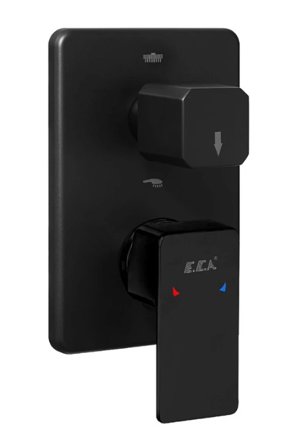 ECA Royal Ankastre Banyo Bataryası Sıva Üstü 2 Yollu Mat Siyah 102167251C1-KDE ürün görseli 1