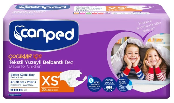 Canped Belbantlı Ekstra Küçük (XS) 30'lu Çocuk Hasta Bezi ürün görseli 1