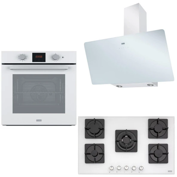 Franke Beyaz Ankastre Set( FPJ 915 V WH A -FSL 86 H WH-FHNS 905 4G TC WH C) ürün görseli 1