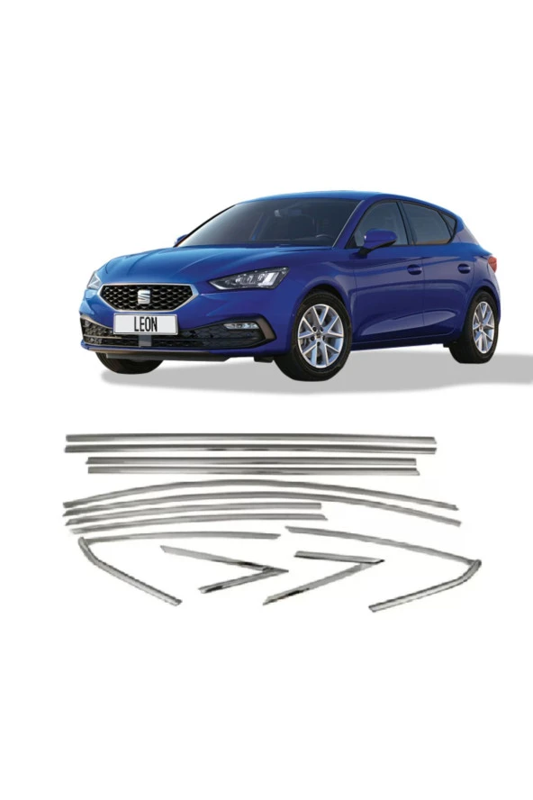 Seat leon cam çerçevesi kenar çıtası krom tamtur 2021+ ürün görseli 1