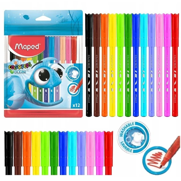 Maped Color'Peps Ocean Yıkanabilir Keçeli Kalem 12'li 845720 ürün görseli 1