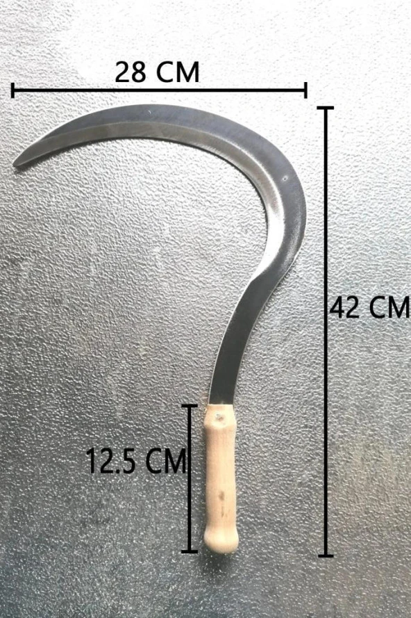 42CM Büyük Ahşap Saplı Ege Tipi Orak - Resim 3