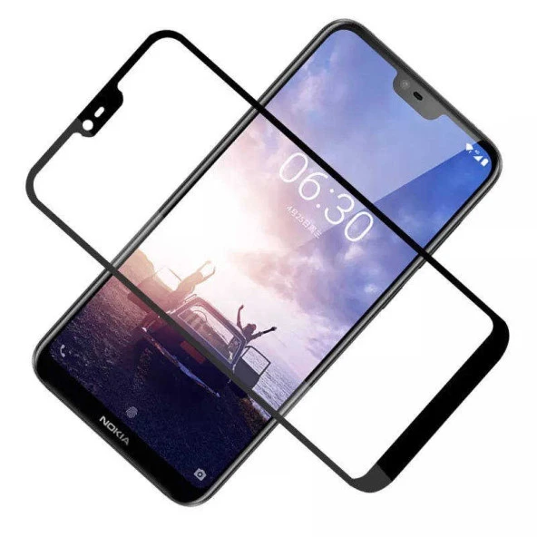 Nokia X6  Kenarları Kırılmaya Dayanıklı Cam Ekran Koruyucu ürün görseli 1