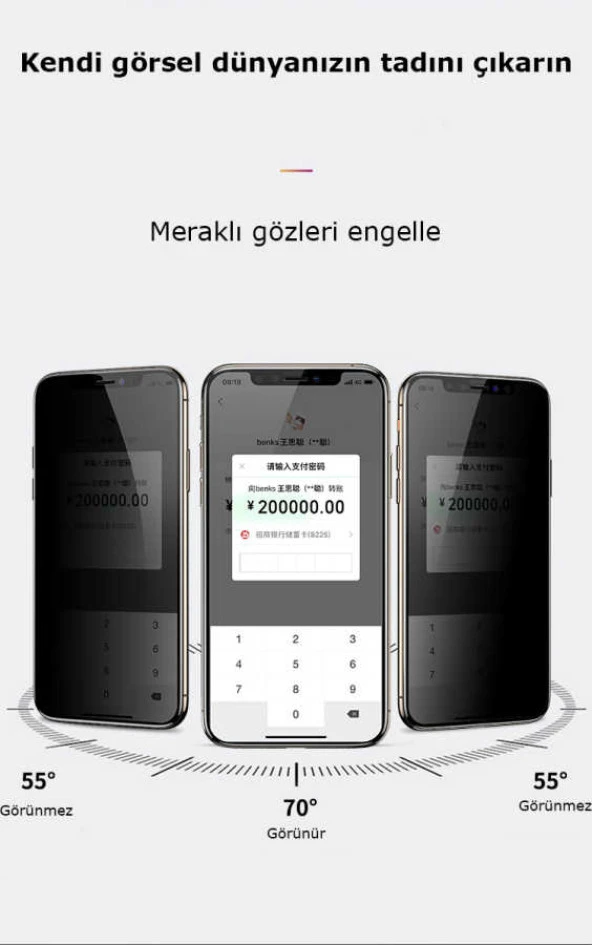 Apple iPhone 11  Kor Privacy Cam Ekran Koruyucu - Resim 7